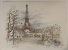 Load image into Gallery viewer, Pair of Parisian Prints by Bernadette Voz Eiffel Tower, Sacred Heart Basilica