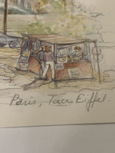 Load image into Gallery viewer, Pair of Parisian Prints by Bernadette Voz Eiffel Tower, Sacred Heart Basilica
