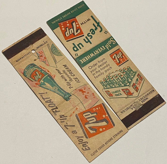 Pair of vintage 7UP soda matchbooks