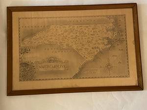 Vintage Karl Smith Map of North Carolina