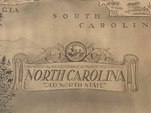 Load image into Gallery viewer, North Carolina Map by Karl Smith, 1934 Illustrated Framed Under Glass
