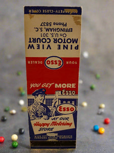 Vintage ESSO Matchbook HAPPY MOTORING South Carolina Collectible