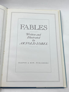 Fables, Arnold Lobel 1st Edition ISBN: 0060239735 A Caldecott Award Winner