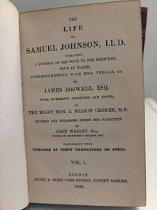 Boswell's Life of Samuel Johnson L.L.D., Ten Volume Set 1859