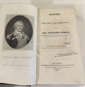Memoirs of the Life and Campaigns of the Hon. Nathaniel (Nathanael) Greene, Major General in the Army of the United States