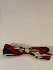 Patriotic Best Clip Vintage Bow Tie Clip-on Red White Blue Striped