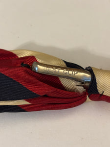 Patriotic Best Clip Vintage Bow Tie Clip-on Red White Blue Striped