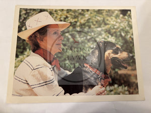 Nancy Reagan and Dog Image on Cardstock - Vintage Original White House Photo