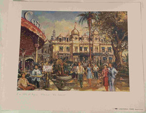 1985 Lutece Edition La Cote d'Azur Monaco: Le Casino Lithograph by Brunet