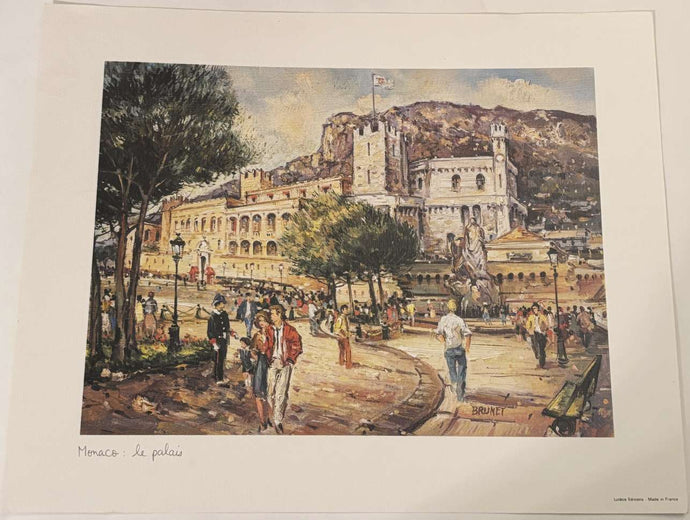 Monaco: Le Palais Art Print by Brunet, c. 1985  Lutece Editions, France