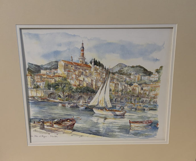 La Cote d'Azur: Menton, Signed Legai, in layered matte