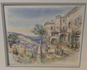 Passage de Provence, a seaside village scene, Signed Legai, in layered matte