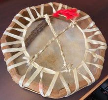 Load image into Gallery viewer, Handmade Hand Drum Four Directions Turtle Design and Mallet