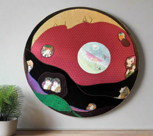 Fiber Art Collage  =Goddess Female Womyn Original Work New Age Theme