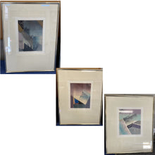 Load image into Gallery viewer, Contemporary Trio of Signed Abstract Screenprints Framed 1989