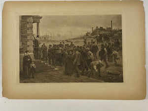 The Strike Antique Photogravure on Tissue After Robert Koehler