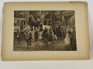 In the Picture Gallery Photogravure After Ferdinand Brütt Antique Print
