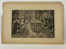 Load image into Gallery viewer, Mozart and his Sister Before Maria Theresa Photogravure After A. Borckmann Print