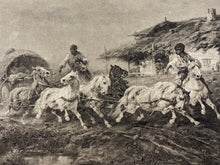 Load image into Gallery viewer, After Adolph Schreyer Photogravure horse wagon