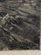 Load image into Gallery viewer, After Adolf Schreyer Horse and Wagon Chase Art Antique Photogravure Print