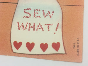 Angry Seamstress Crafter Vintage Valentine Card for Scrapbook