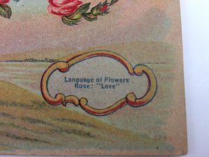 Antique Valentine Postcard Love in Roses Vintage Original 1910