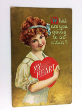 Load image into Gallery viewer, My Heart Antique Valentine Postcard Greeting Early 1900&#39;s