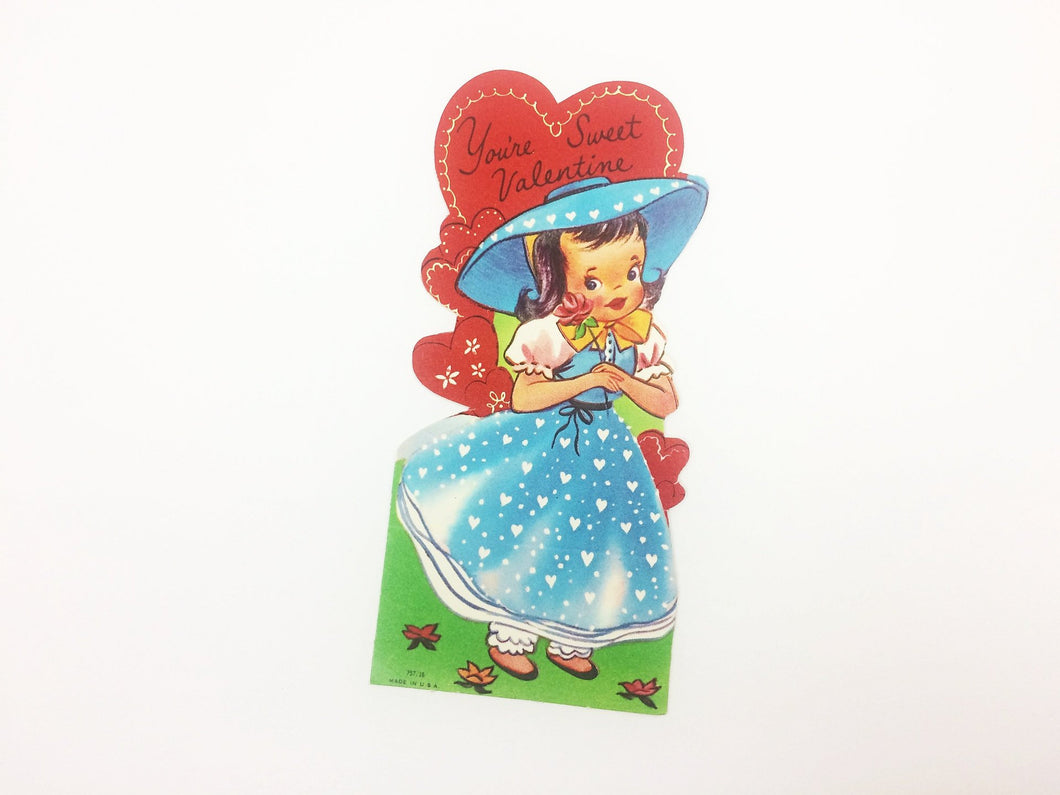 Antebellum Dress Girl Vintage Valentine Card
