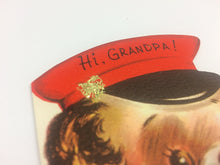 Load image into Gallery viewer, Hi Grandpa! Vintage Puppy Mailman Valentine Card 5V223