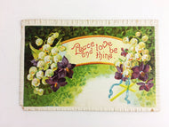 Peace and Love Be Thine Antique Saxony Postcard Early 1900s Greeting