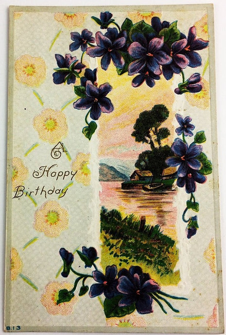 Victorian Birthday Postcard from the Early 1900s